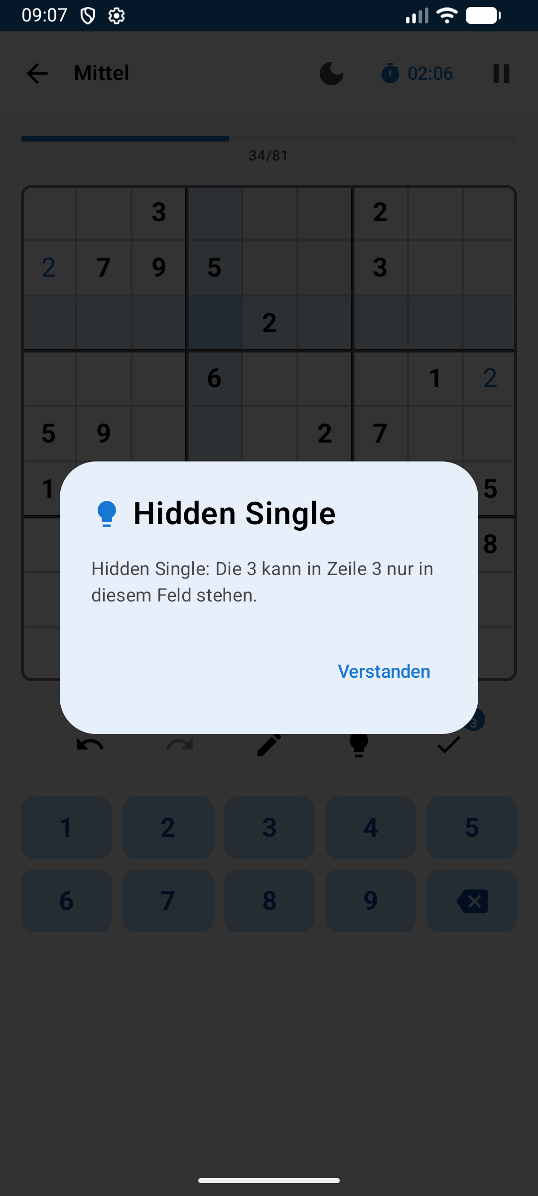 Intelligenter Lösungstipp – Hidden Single erklärt